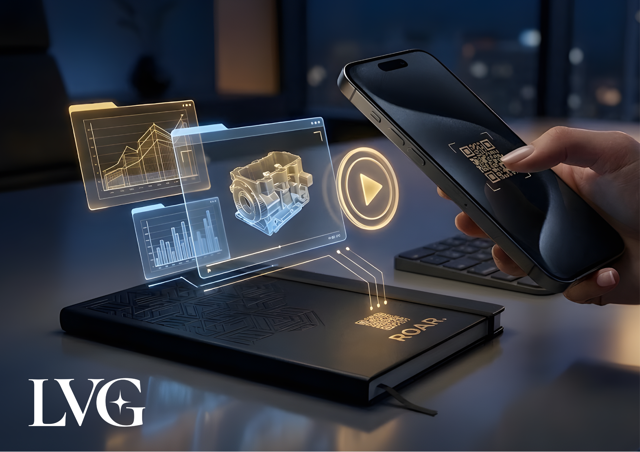 ROAR WebAR interface scanning a notebook